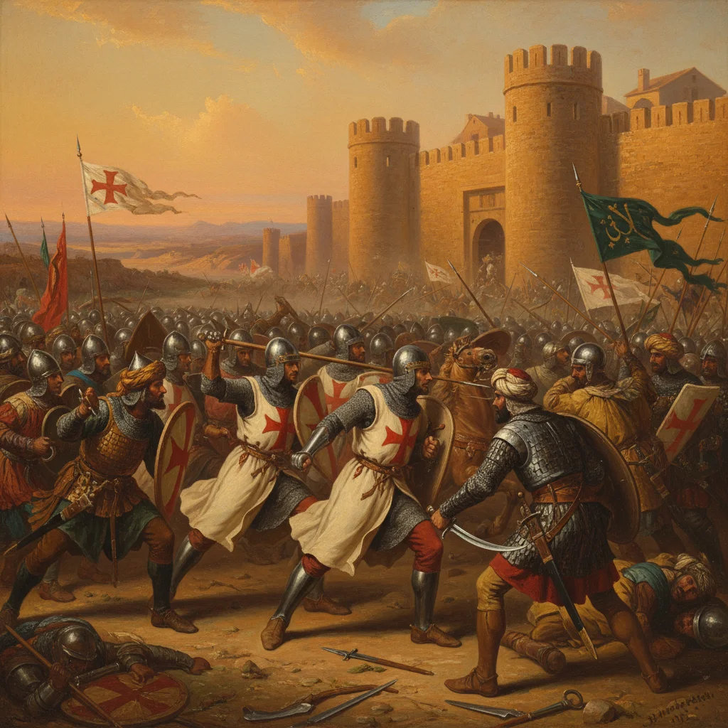Medieval depiction of the Battle of Alcoraz, 1096