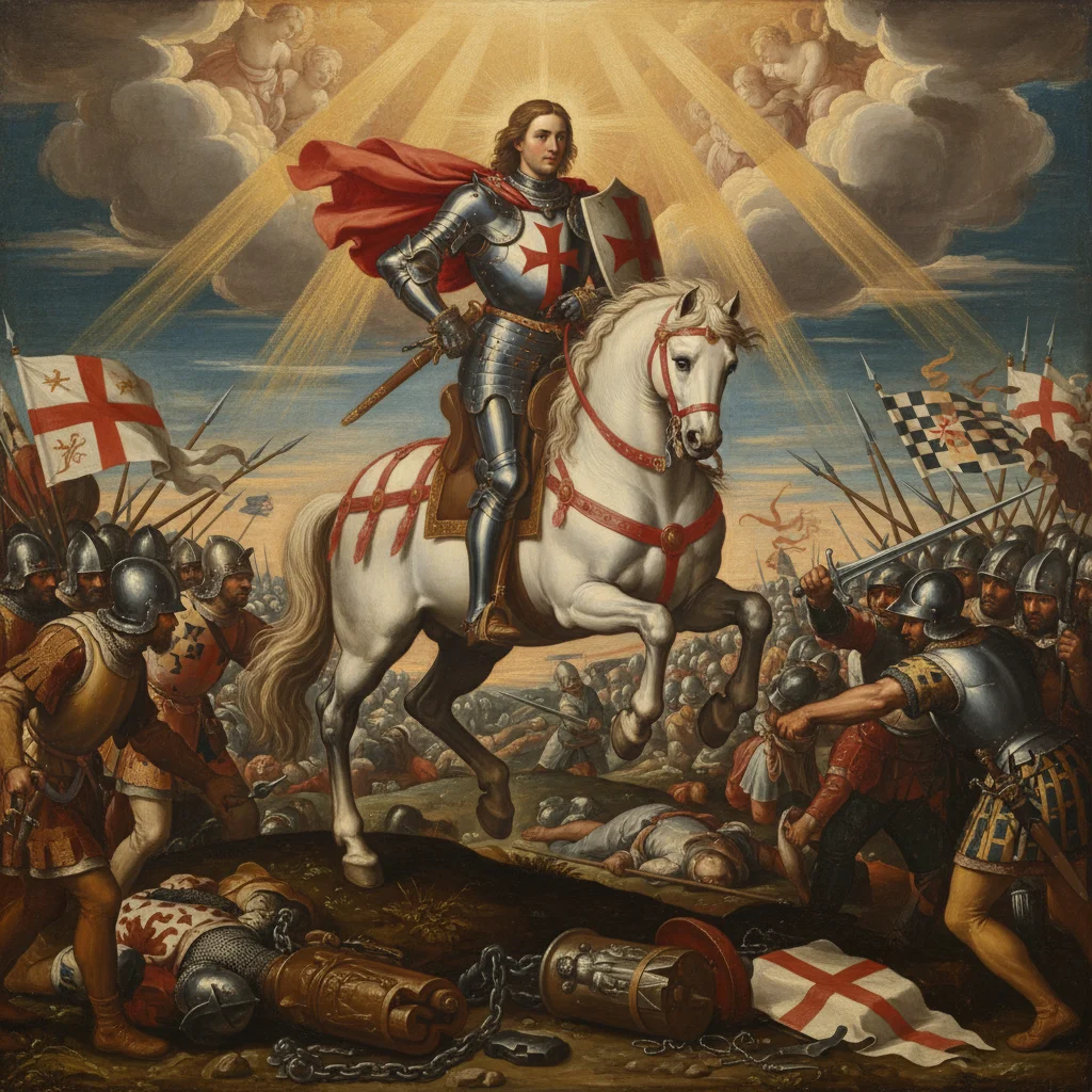 Saint George appearing on the battlefield of Alcoraz